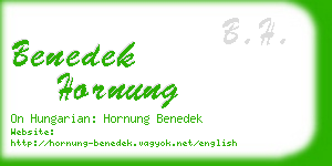 benedek hornung business card